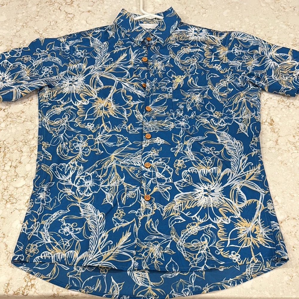 Pine Boys ( Pins & Aces) Blue Floral Button-Up Shirt